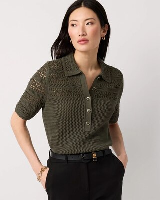 Crochet Knit Top | White House Black Market